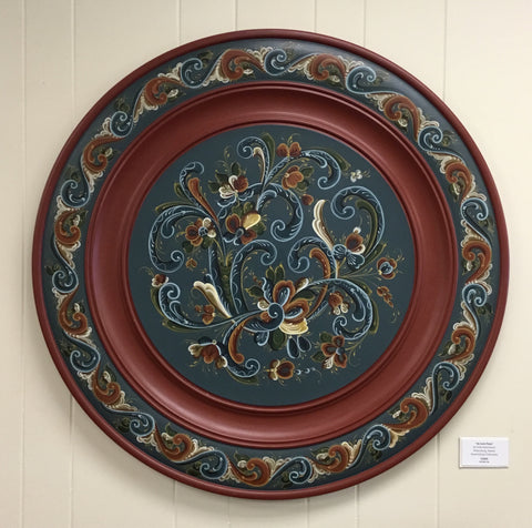 Rosemaled 36-inch Plate