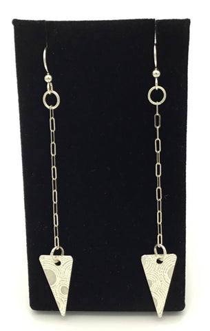 Silver Constellation 3" tassel earrings